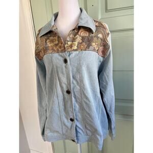 Vintage-Inspired Susan Graver Tapestry Denim Jacket